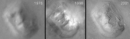 3 pictures of the Mars face