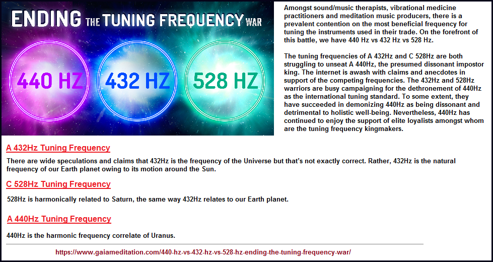 A trinity of tuning frequencies