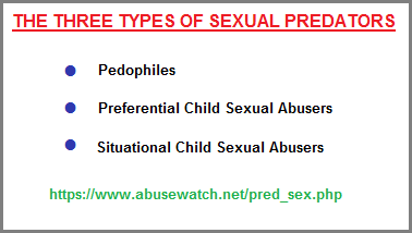 Three types of sexual predators