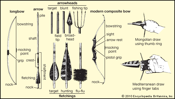 Examples of bows and arrows