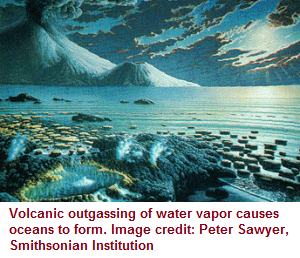 formation of oceans by volcanic outgassing of water