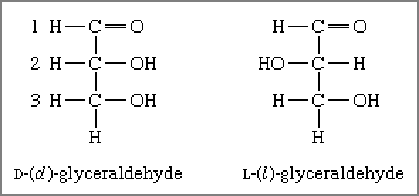 Two isomers of glyceraldehyde