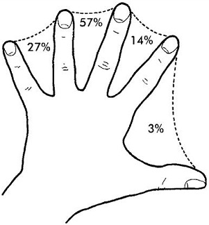 Percentage of webbing occurrences