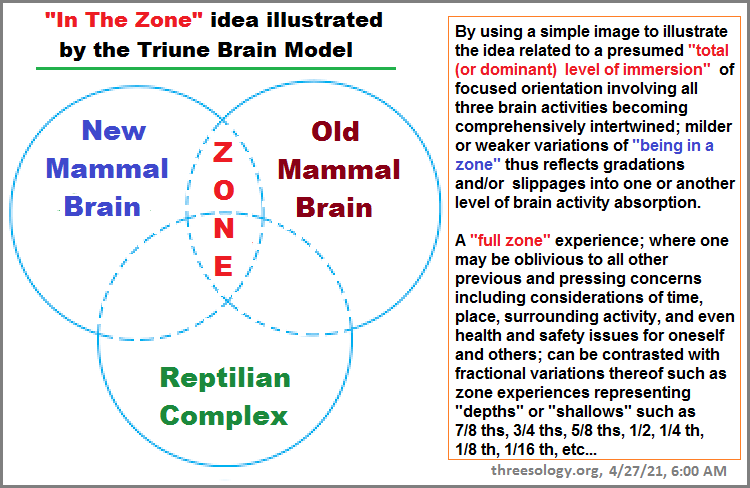 The idea of being in the zone aligned with the triune brain theory