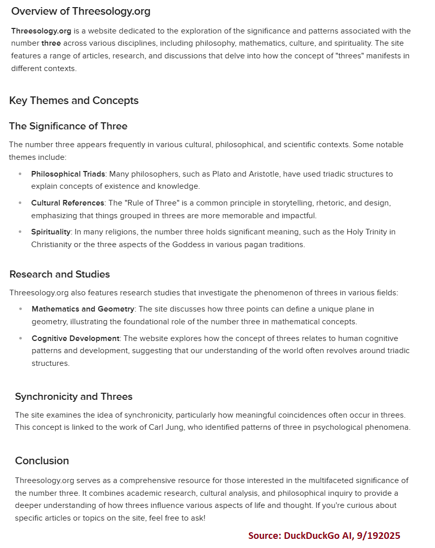 Synopisis of Threesology by Duck Duck Go