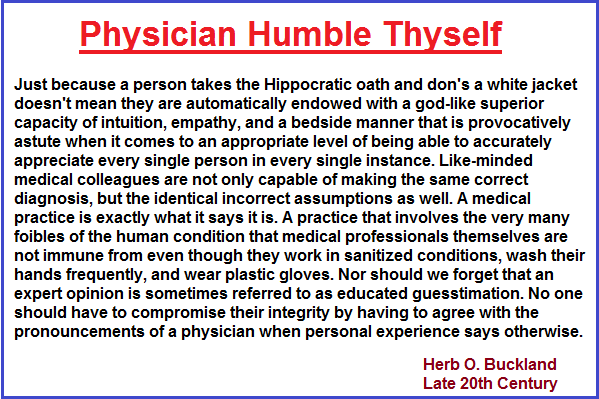 Physician Humble Thyself