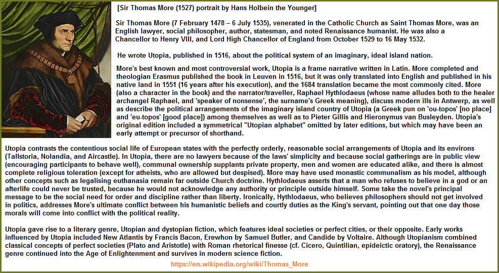 Wikipedia Caption of Thomas More's Utopia work