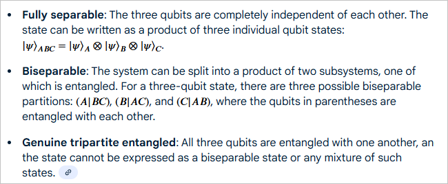 3 Qubit types labeled by connectivity 3 Quibits explained as types