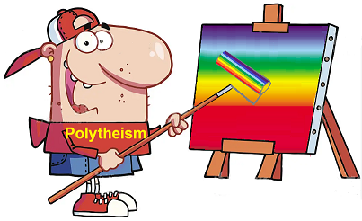 Polytheism illustrated with multi-color scheme