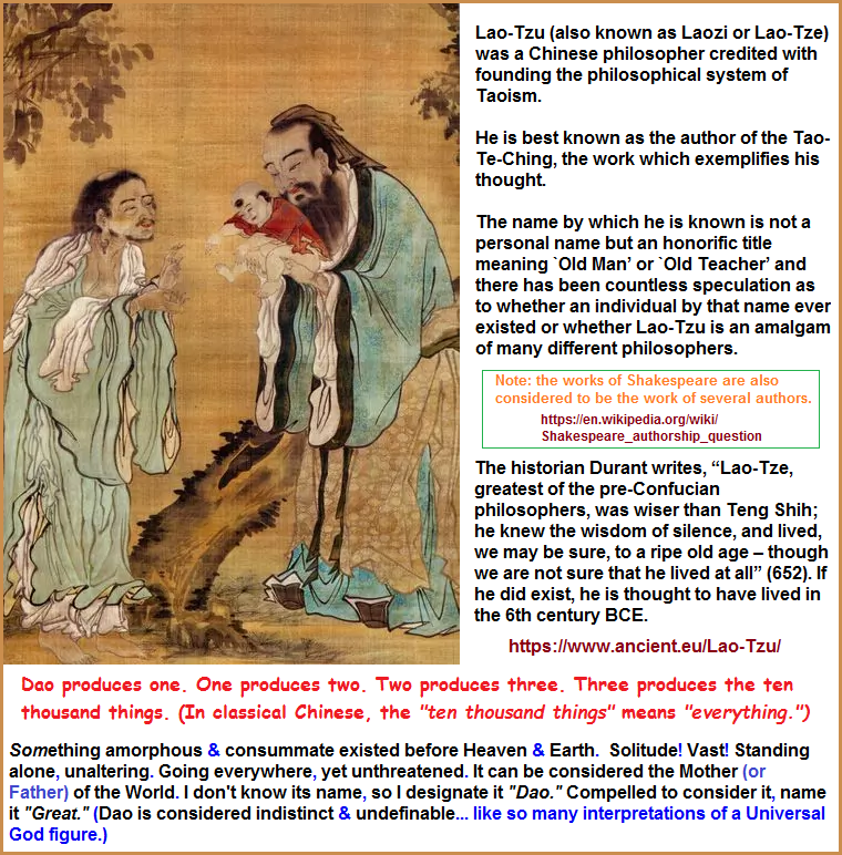 Image and commentary about Laozi