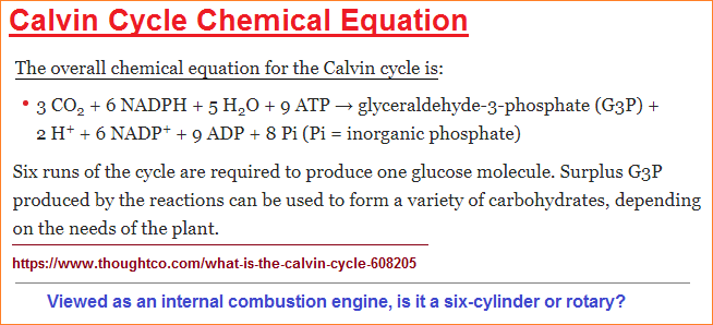Calvin cycle equation