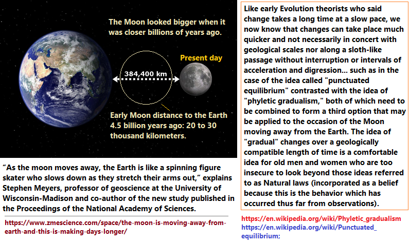 Comparing old and present distances between the Moon and the Earth