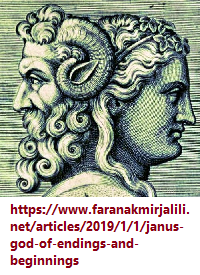 Janus-faced figure representing begniings and endings