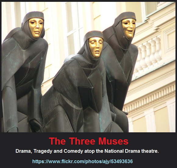 3 muses of Drama, Tragedy and Comedy