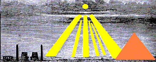 Solar rays emerging from clouds to produce a triangular shape Rays of the sun influneced the pyramid design