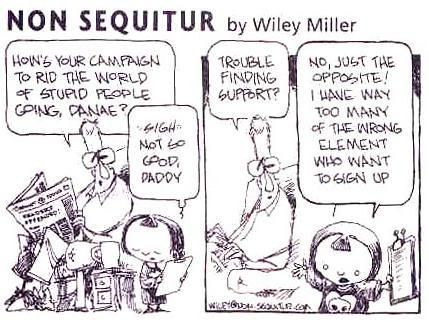 Part 1 of a non sequitur by Wiley Miller (41K)