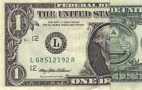 Front of dollar bill with a second fold