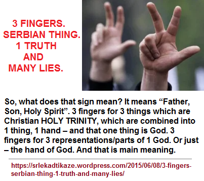 3-fingered gesture of Serbians