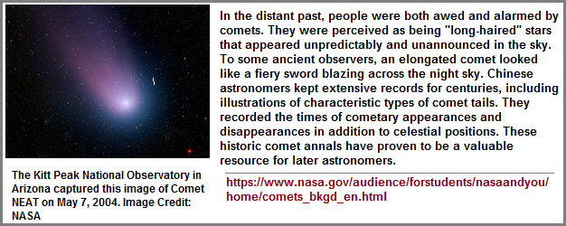 A description of how comets were perceived by ancient peoples