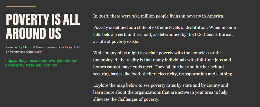 Poverty not only in America, is all around us