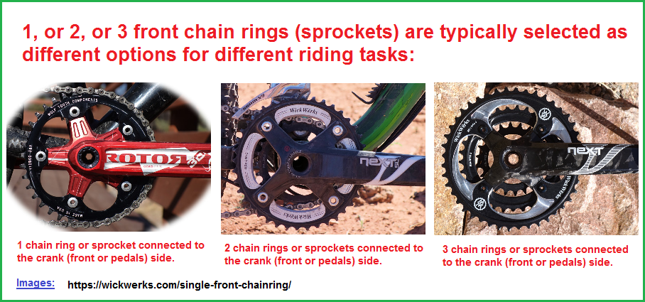1, 2, or 3 front chain rings