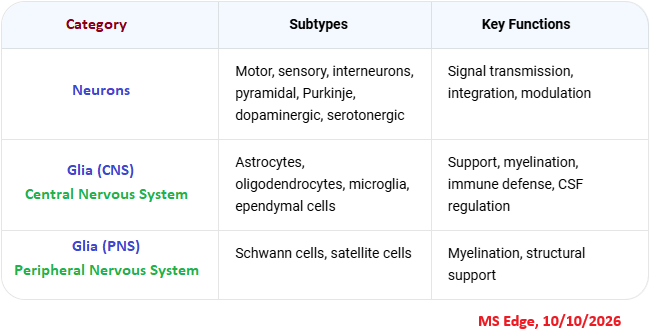 3 Categories of Brain Cells 3 Brain Cell Categories