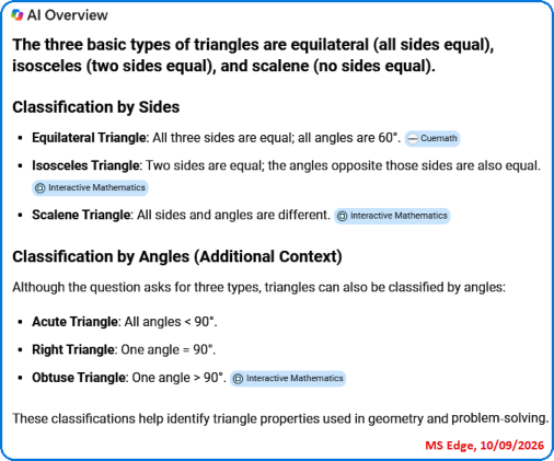 Classification by Type of angles 3 Type of triangles