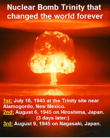 Trinity of Nuclear bombs that changed the world