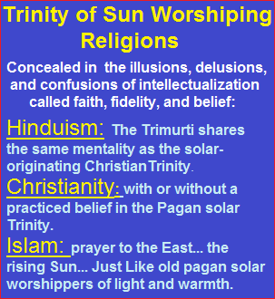 Present day Trinity of Solar Woshipping religions