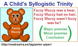 A syllogiist Trinity in a child's tongue twister