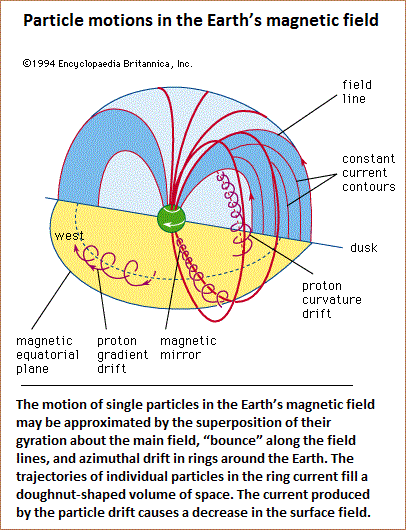 Particle motions in the Earth's magnetic field
