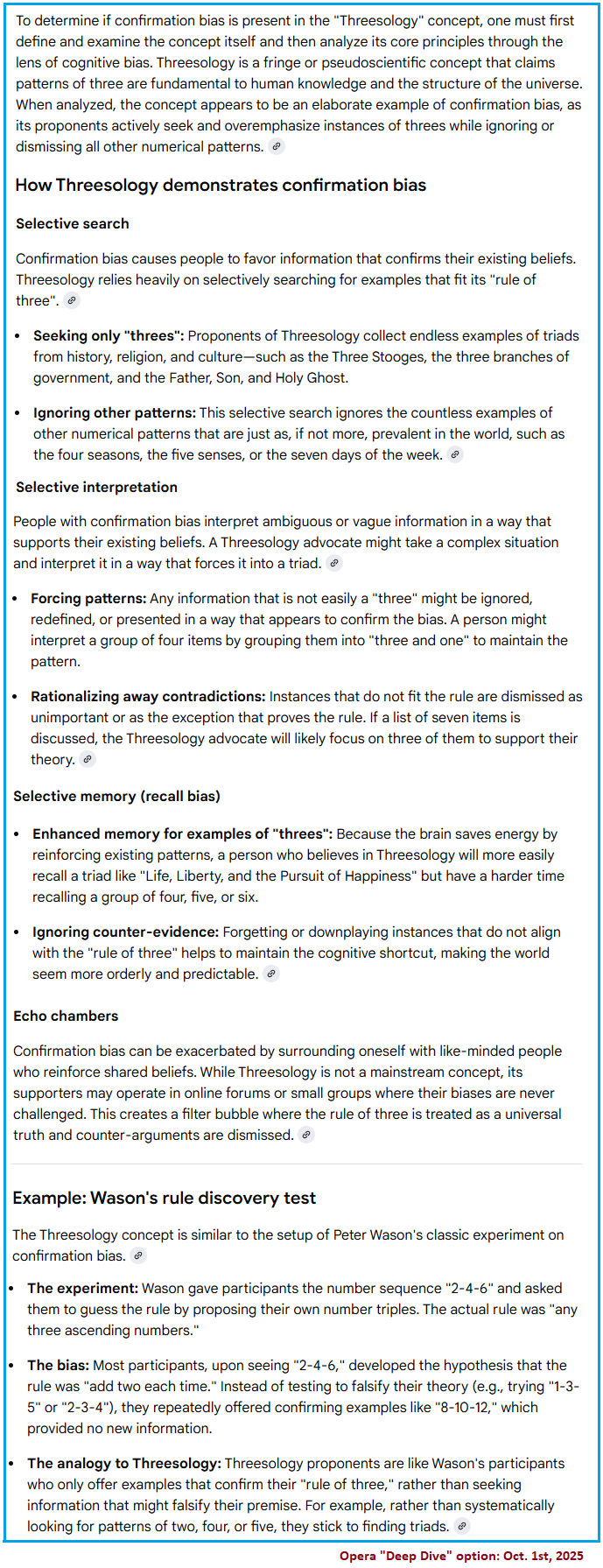 Confirmatin bias by way of Opera's deep dive option Opera's Deep Dive option for confirmation bias
