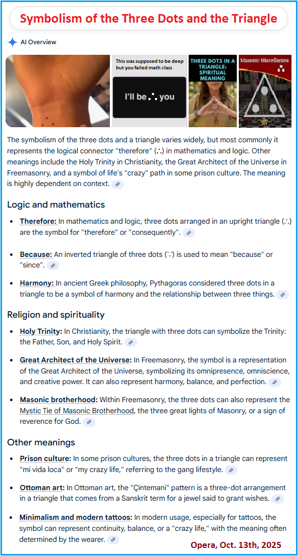Variations of the 3 dots and triangle ideas 3 Dots and Triangle symbolism