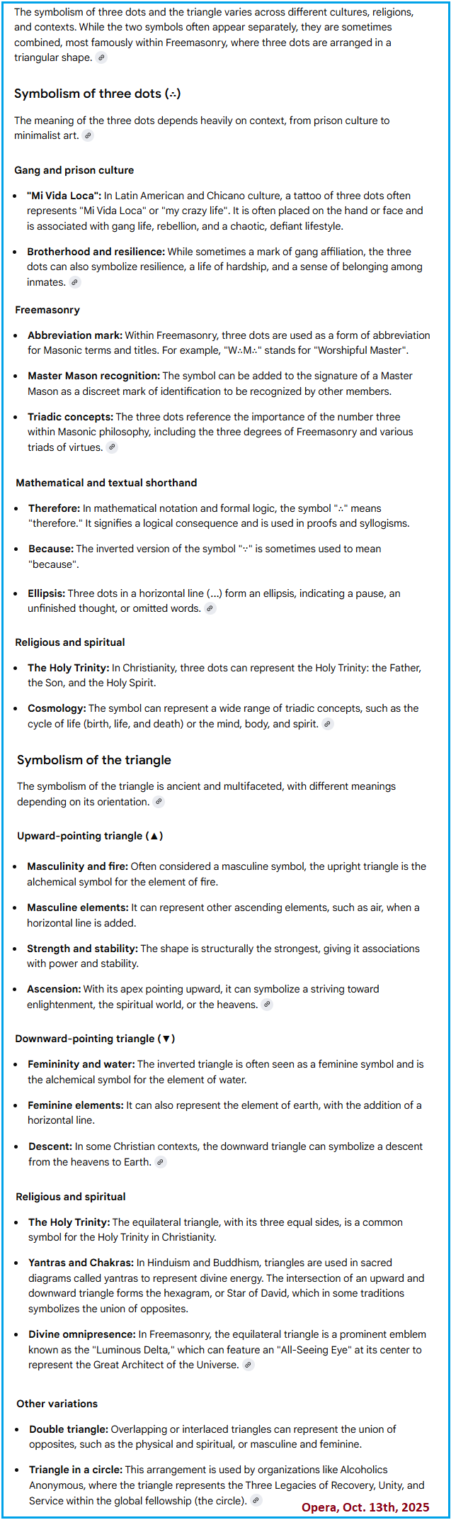 Supplementation of the 3 dots and triangle symbolism 3 dots and triangle symbolism supplementation
