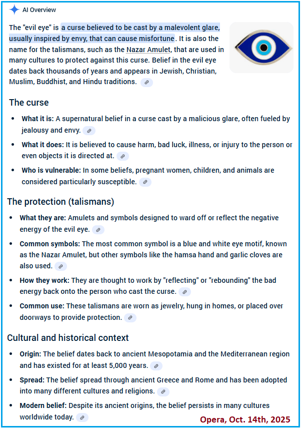 The Evil Eye as a possible precursor to the 3rd Eye concept An explanaton of the Evil eye
