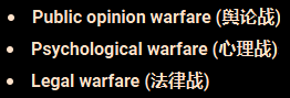 3 warfares in the Chinese language