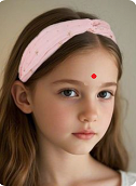 Girl with single dot on forehead