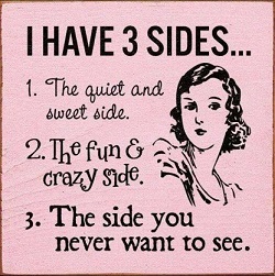 Three sides of a person