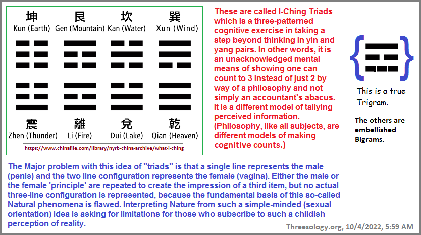 The old Chinese binary orientation remains, with a different vocabularly Embellished yin and yang being passed off as a triad