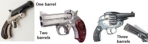 1, 2, and 3-shot Derringer examples