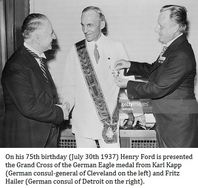 Ford receiving German Medal for assisting the Nazis